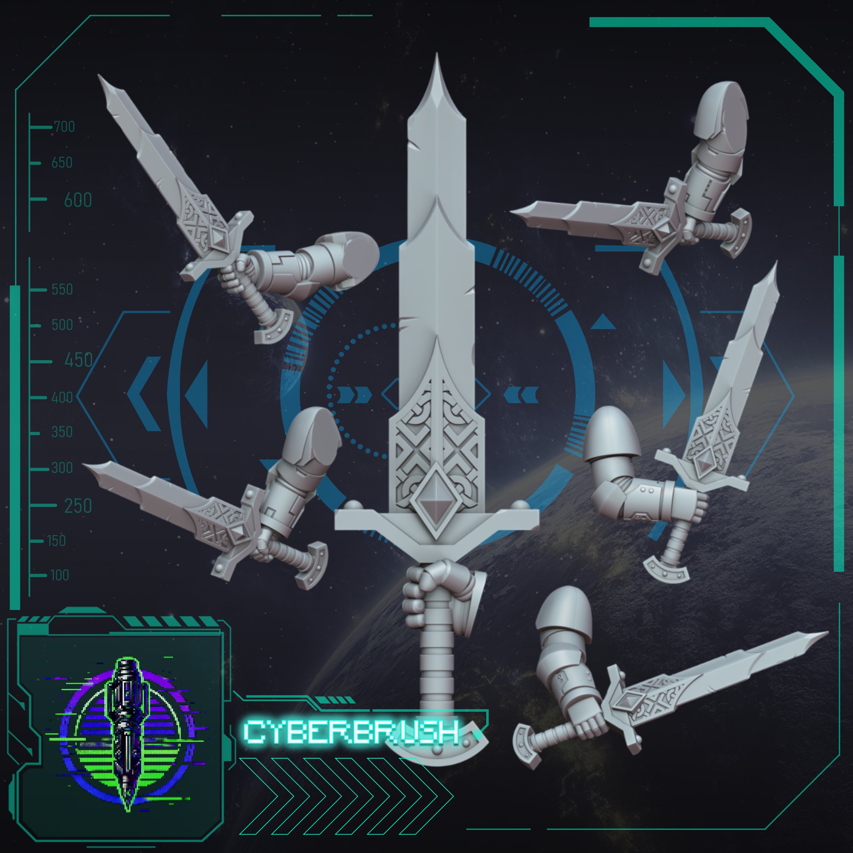 Space Vikings, Sword 4 (3D File) – Cyberbrush
