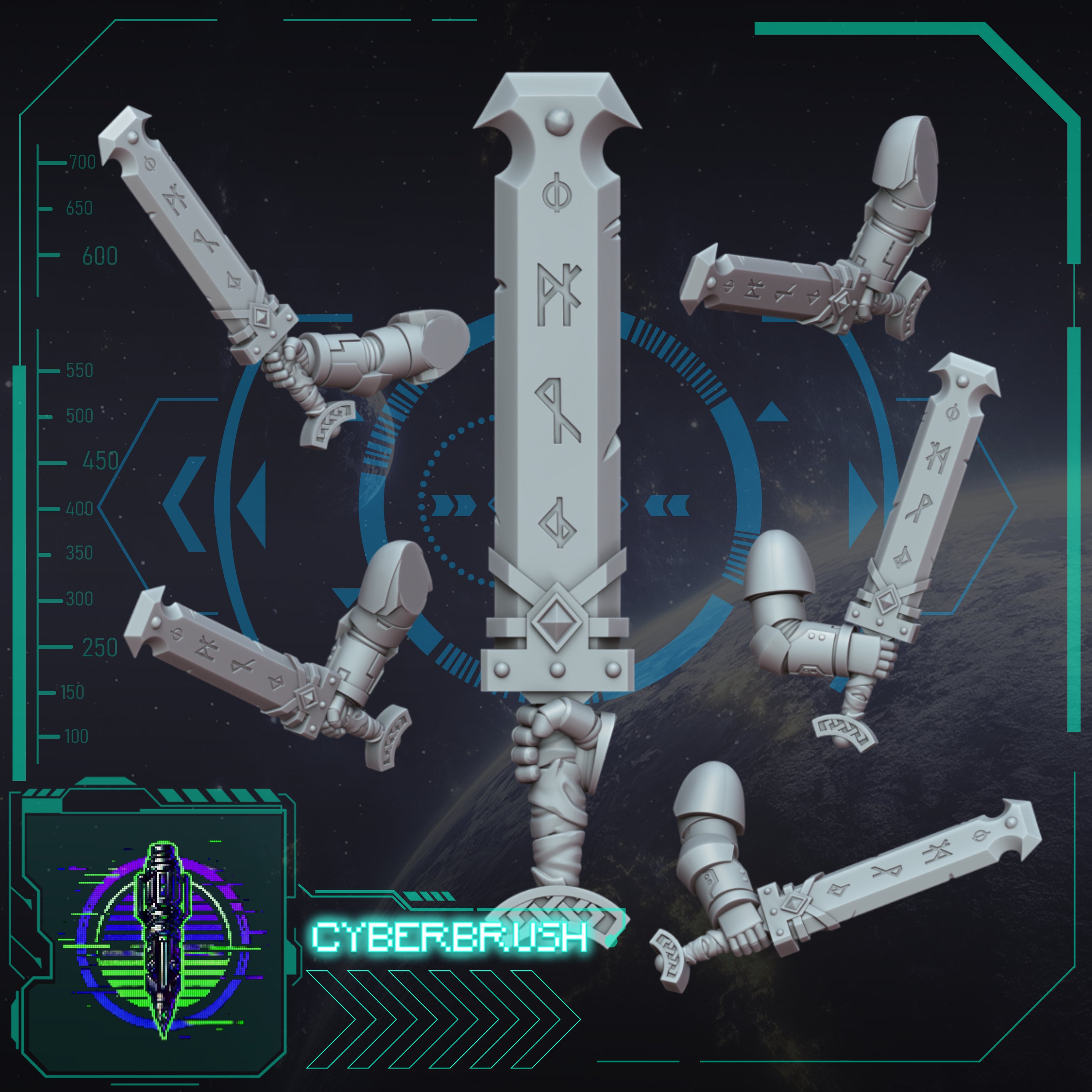 Space Vikings, Sword 2 (3D File) – Cyberbrush