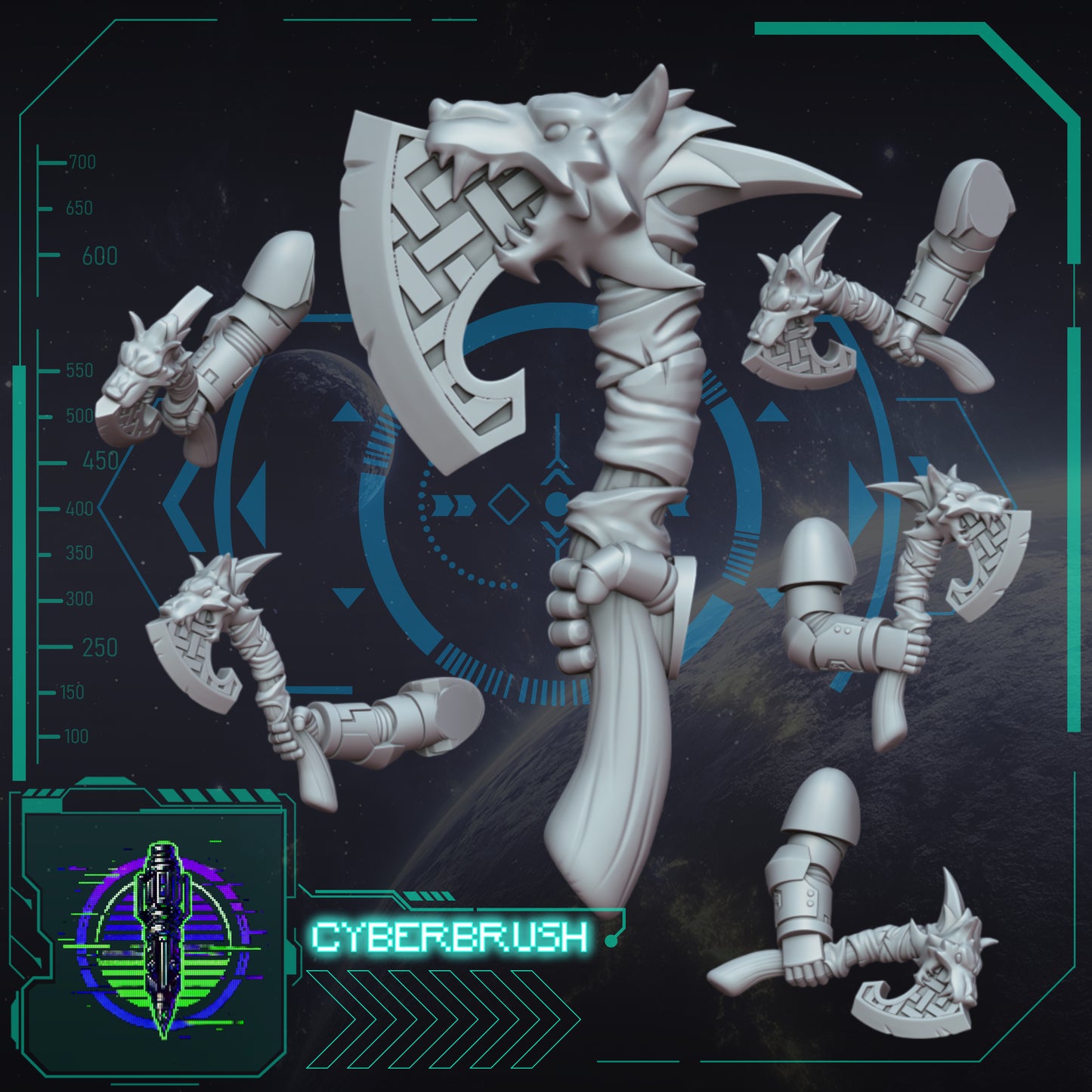 Space Vikings, Axes 2 (3D File)