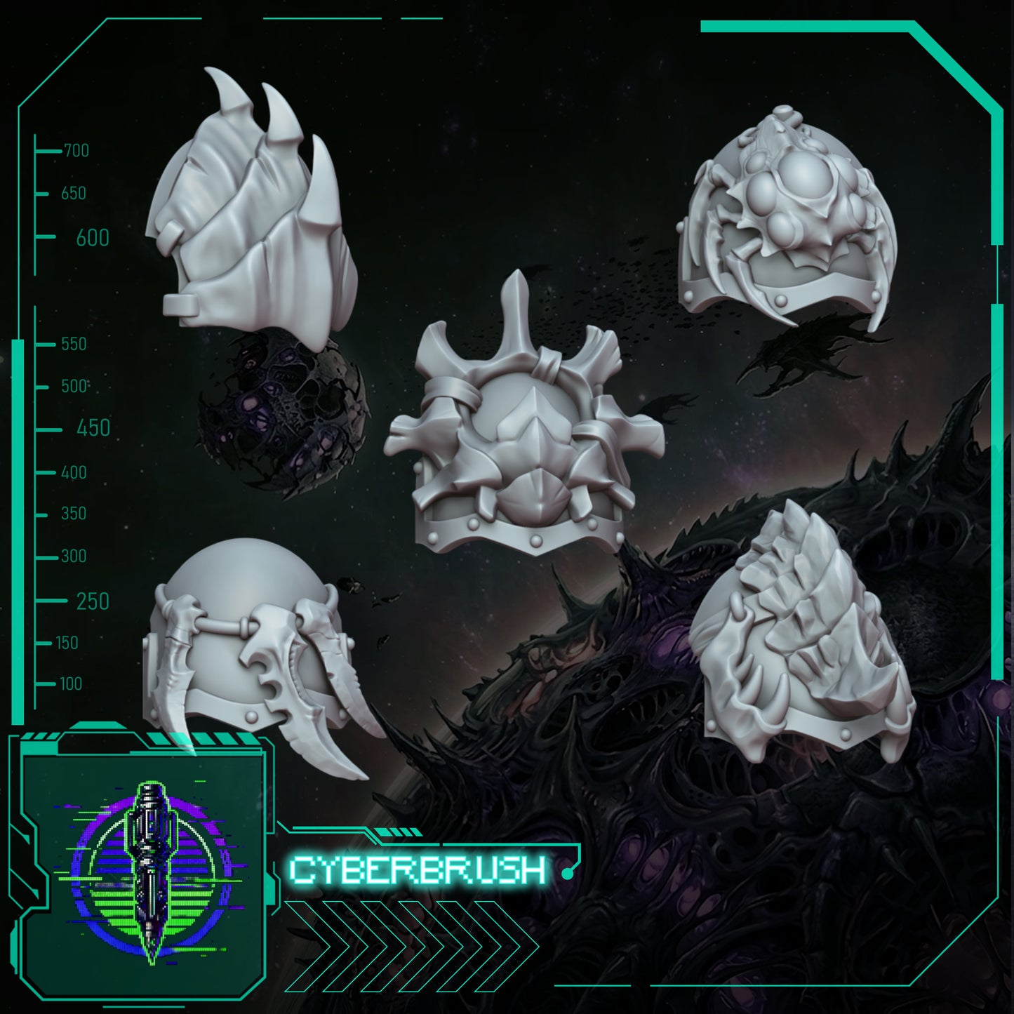 Space Bug Hunters Shoulder Pad set 2 (3D File)