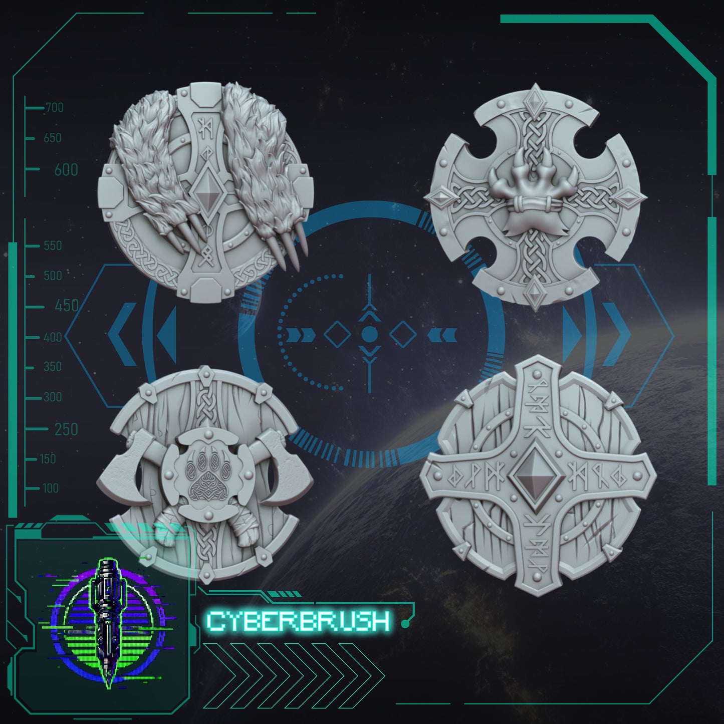 Space Vikings, Shield set 2(3D File)