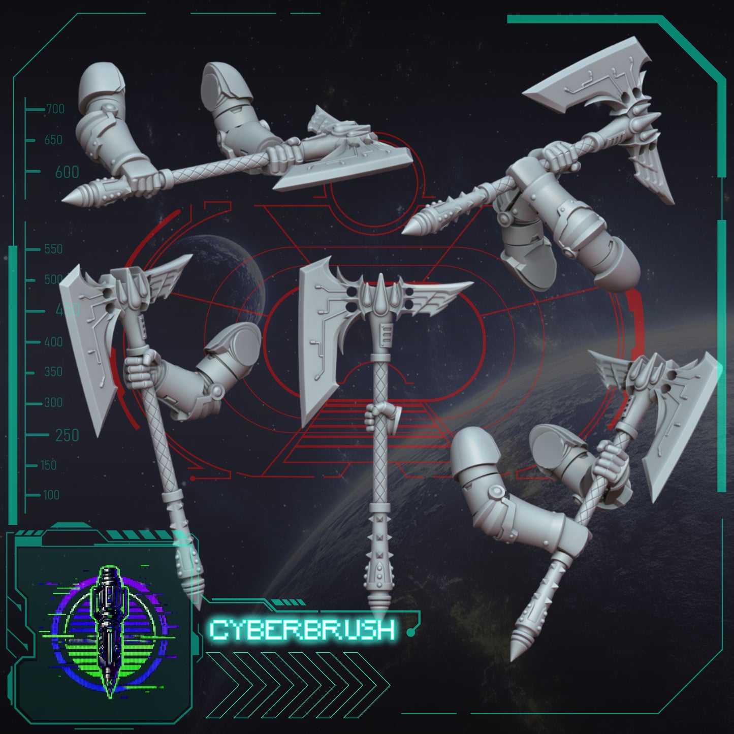 Crimson Angels, Two-handed Axes (3D File)