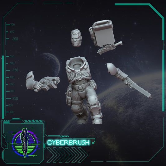 Tactical Recon Squad – 32mm presupported STL by Cyberbrush3D – view 2