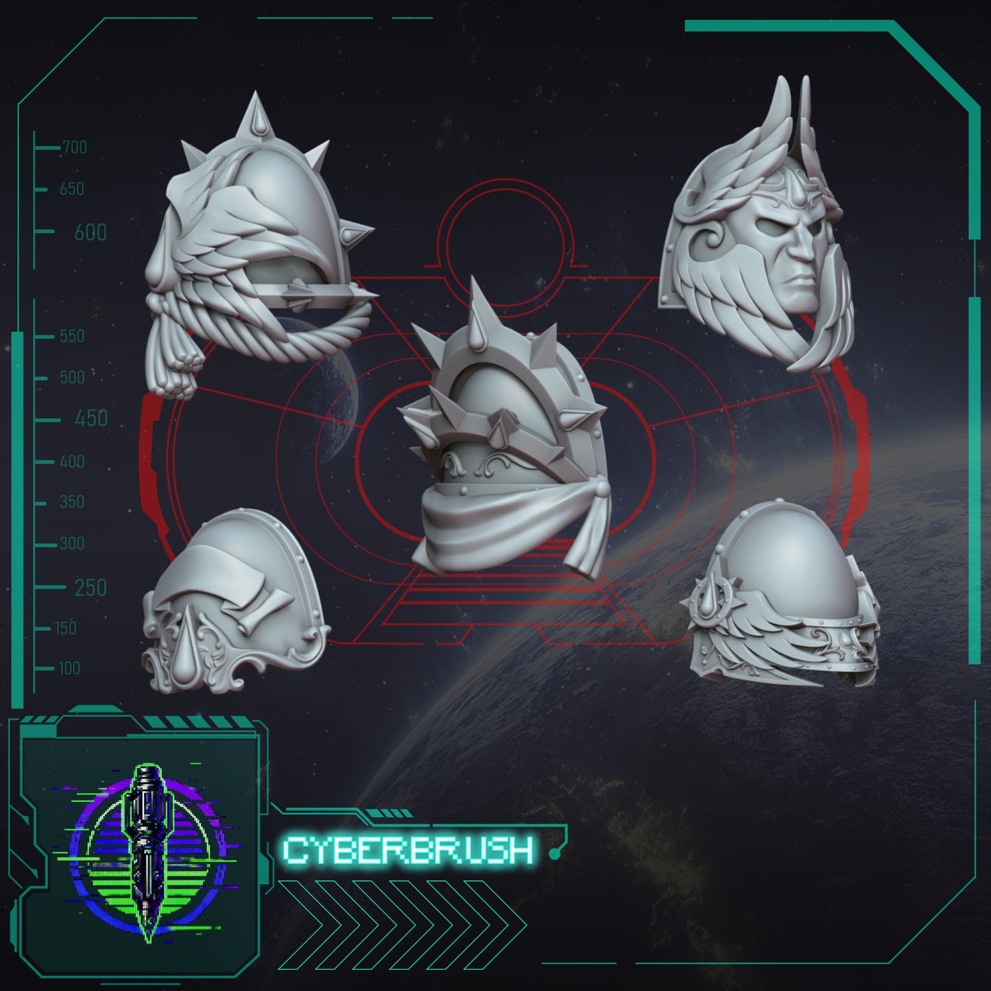 Crimson Angels, Shoulder Pads 2 (3D File)