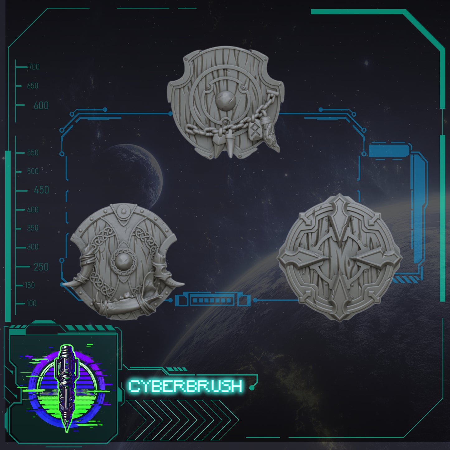 Space Vikings, Shields 1 (3D File)