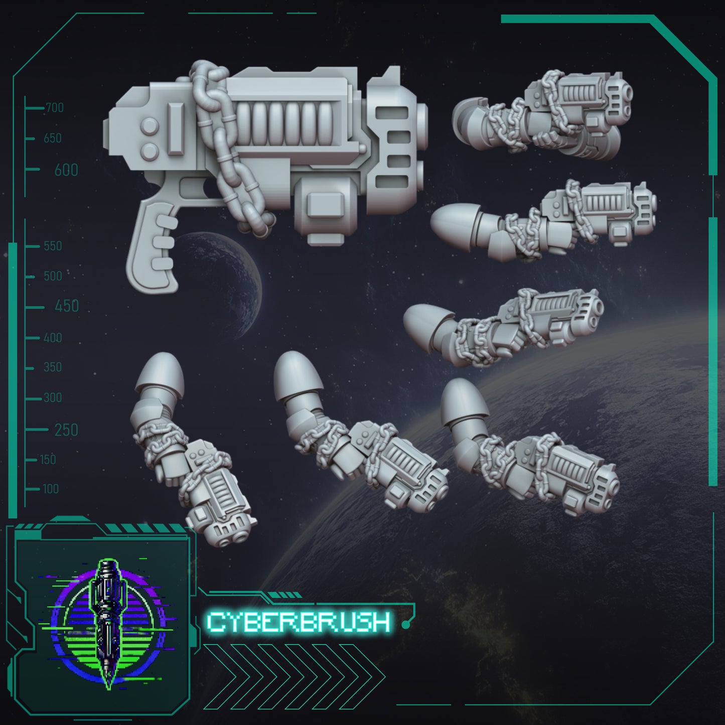 Chained Plasma Pistols (3D File)