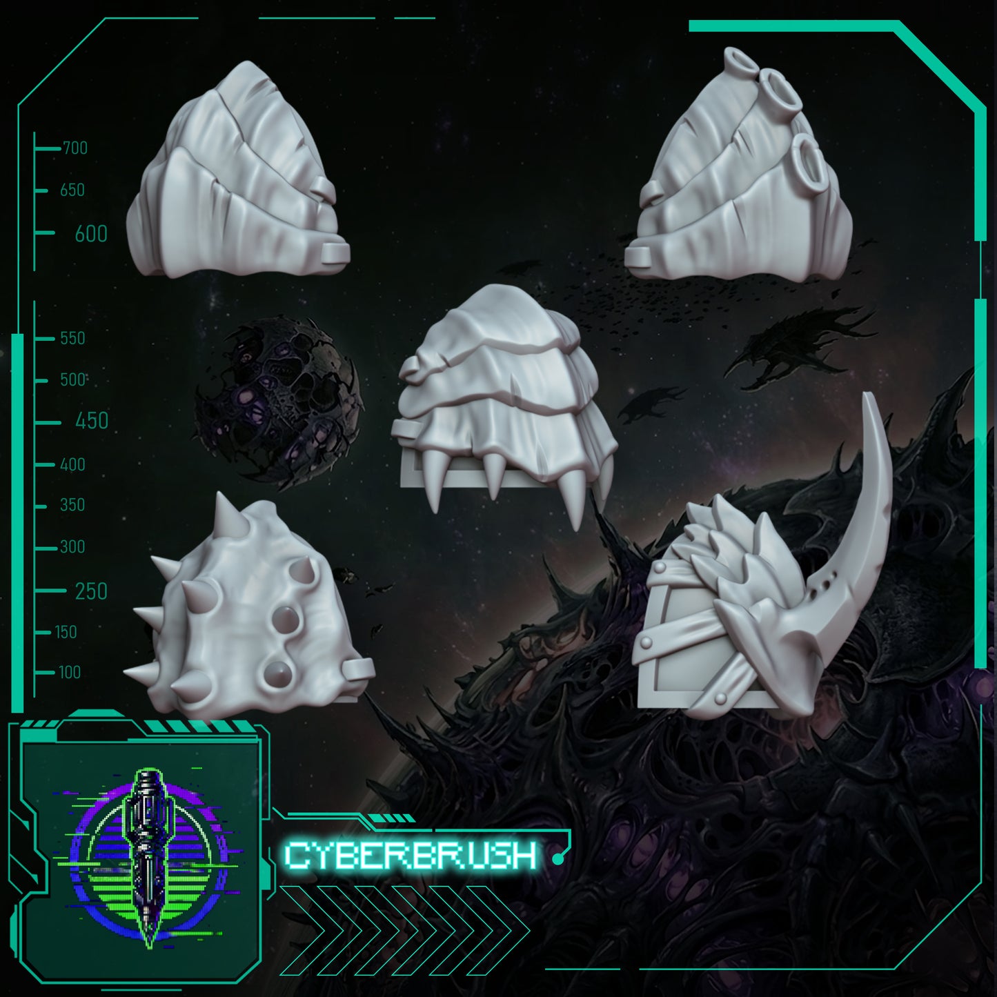 Space Bug Hunters Shoulder Pad set 1 (3D File)