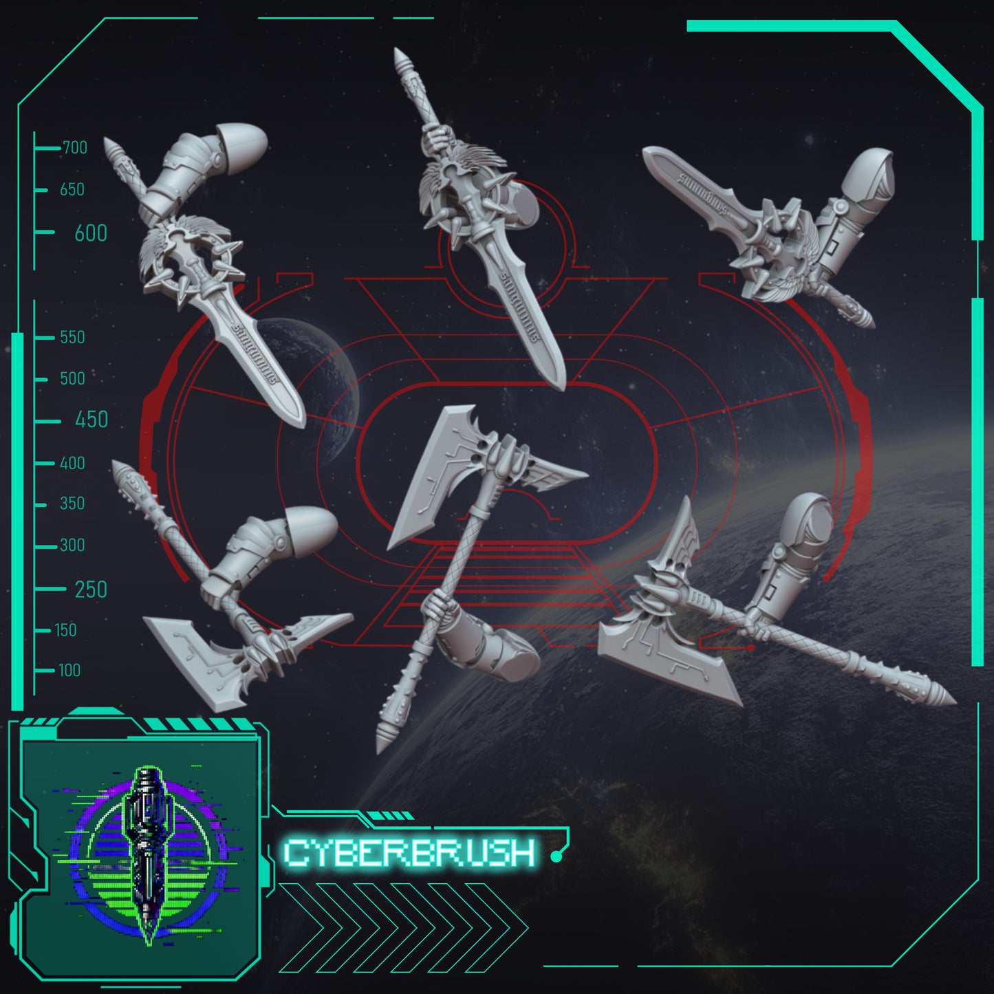 Crimson Angels, axe, sword (3D File)