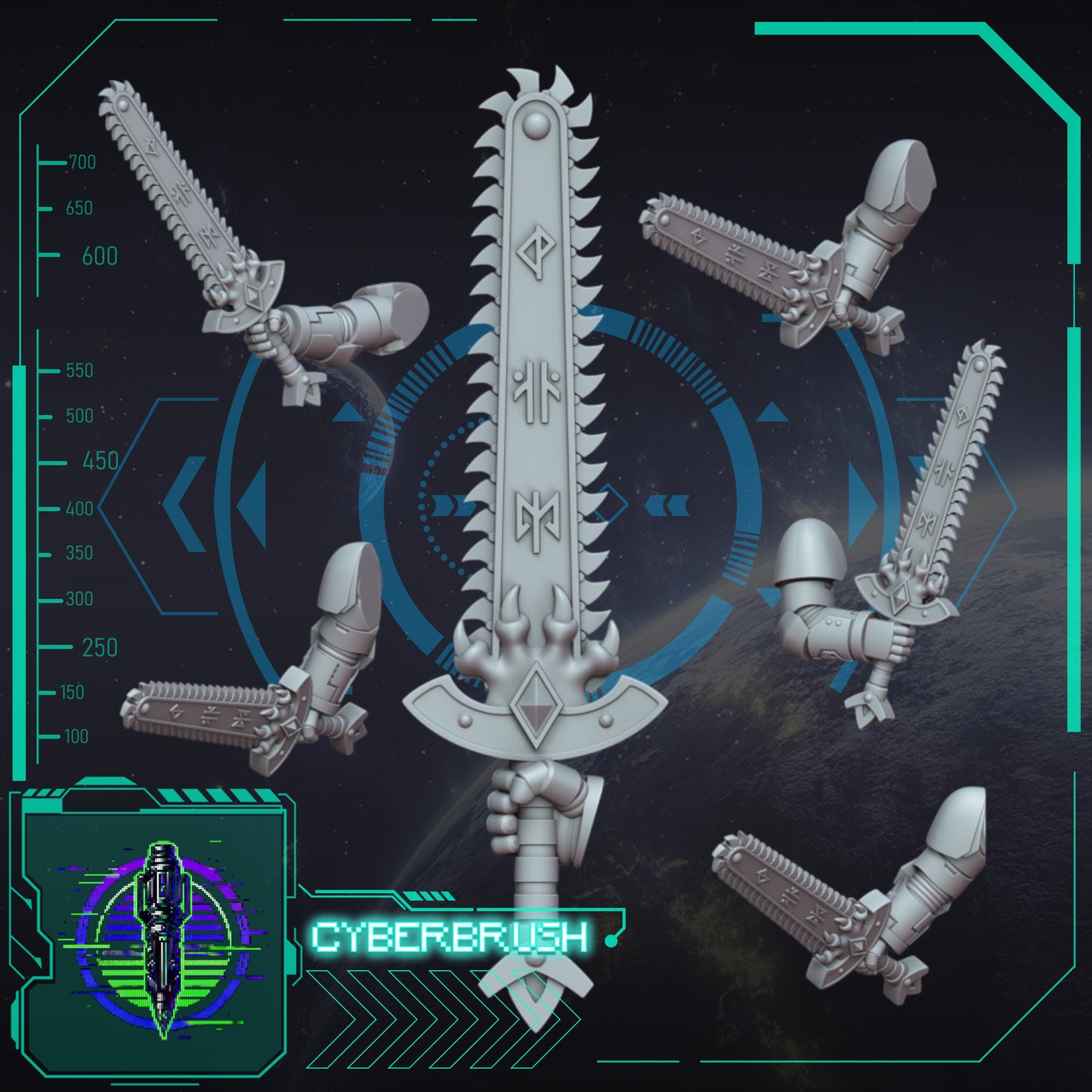 Space Vikings, Chainsword set 5 (3D File)