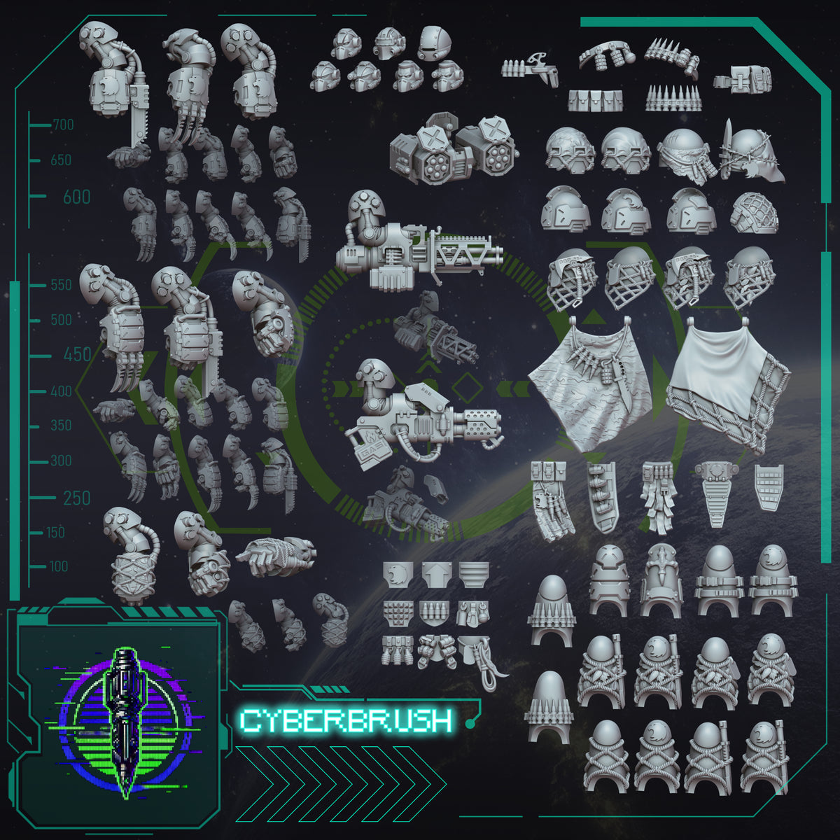 Rapt'Ops Heavy Armour Upgrade Kit – 32mm presupported STL by Cyberbrush3D – view 2